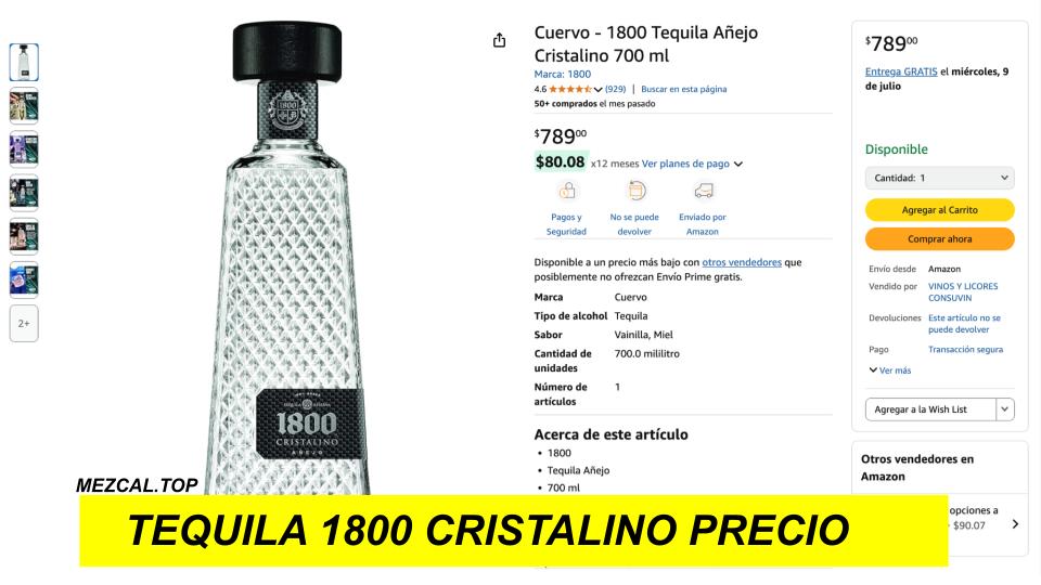 Tequila 1800 Cristalino Precio