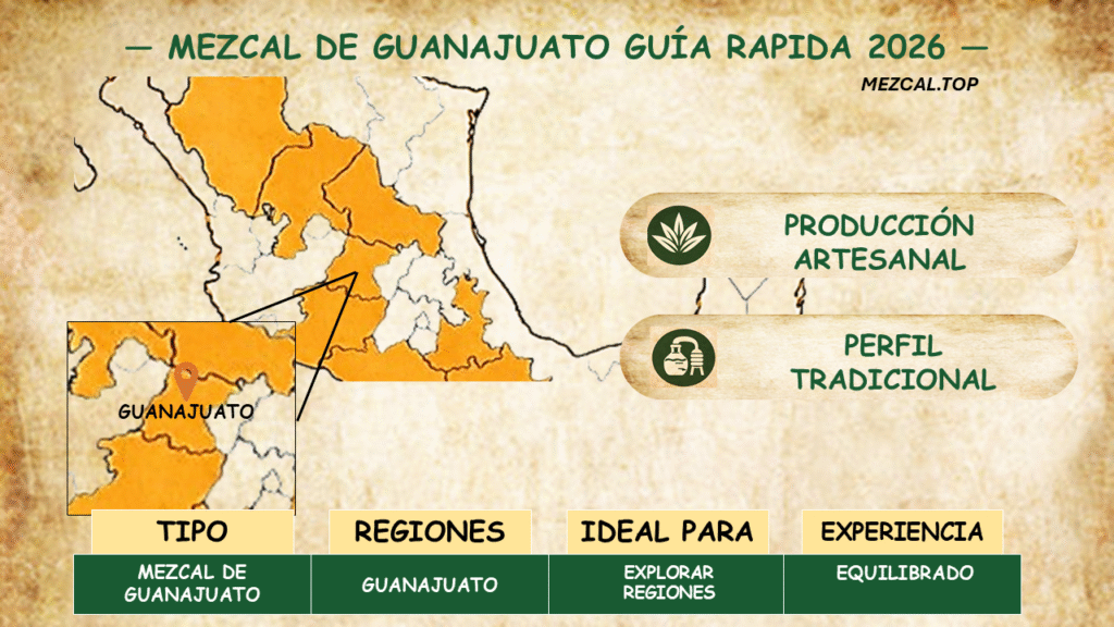 Mezcal de Guanajuato mapa del estado productor de mezcal en Mexico