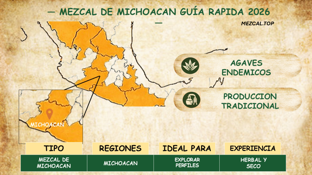 Mezcal de Michoacan mapa del estado productor de mezcal en Mexico