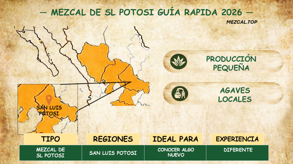 Mezcal de San Luis Potosi mapa del estado productor de mezcal en Mexico