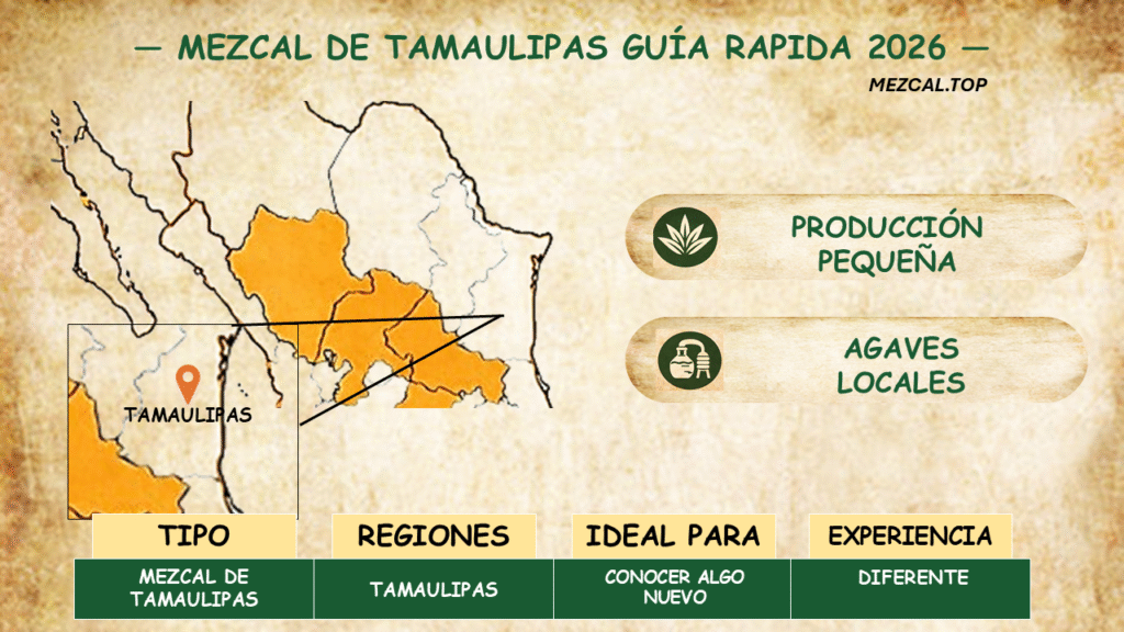 Mezcal de Tamaulipas mapa del estado productor de mezcal en Mexico